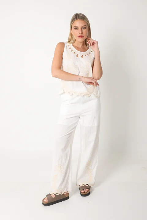 Conjunto VALKIRIA Lino c/ Bordado GUK70110