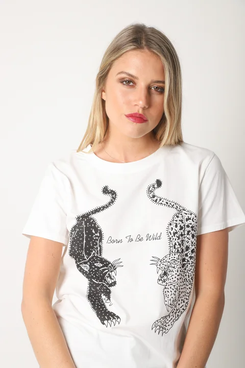 Remera BORN TO BE WILD c/ Piedras GU5190