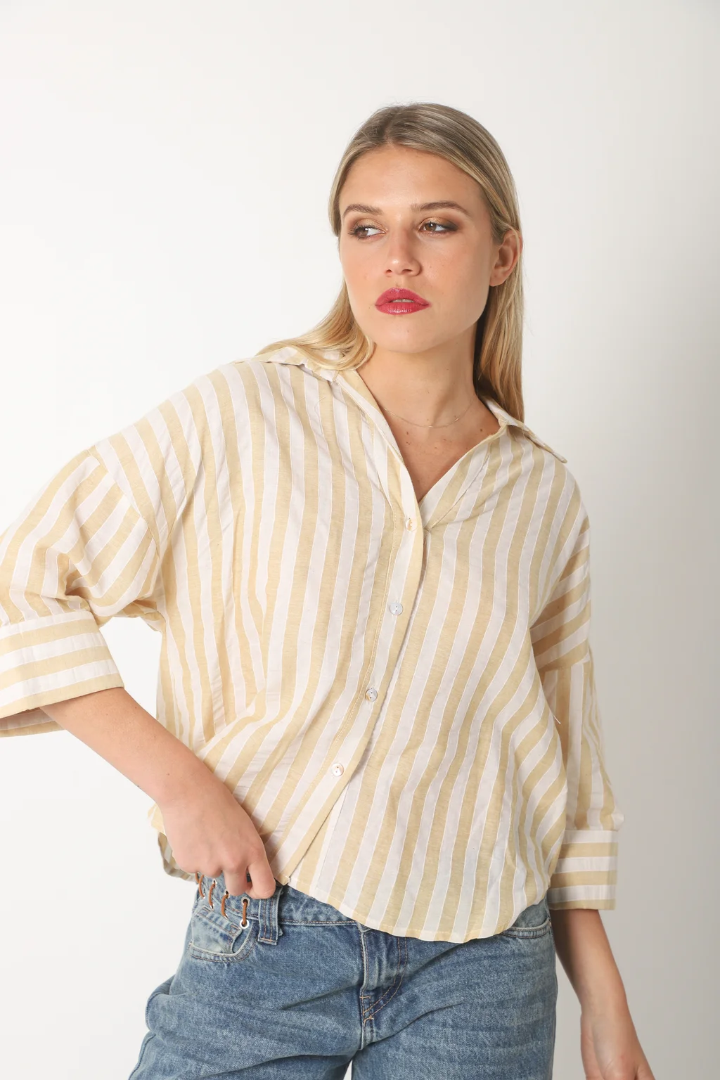 Camisa CRAYON Rayada c/ Manga 3/4 GUK70187
