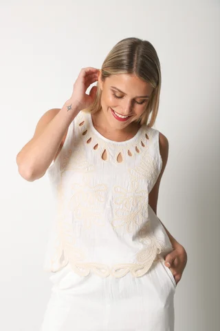 Conjunto VALKIRIA Lino c/ Bordado GUK70110 - Vista 2