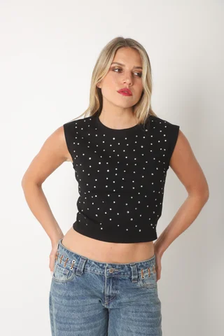 Musculosa SOUSI c/ piedras GU2667 - Vista 2