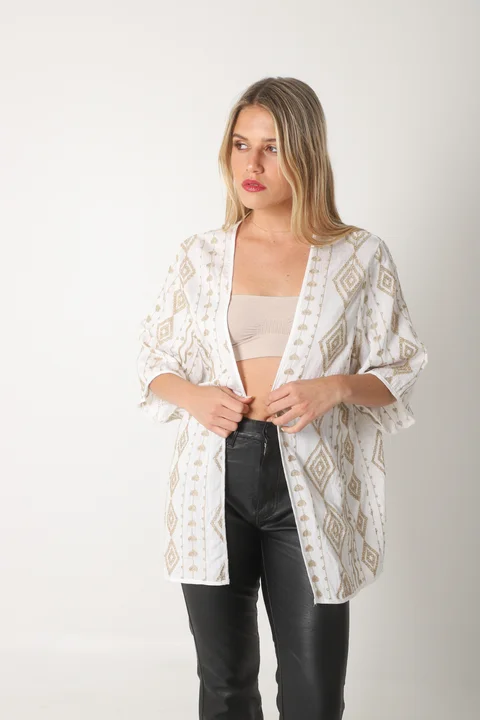Kimono MUNAY Lino bordado GUK70165
