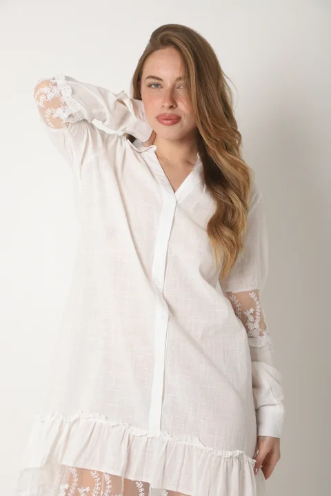 Vestido Lino Canberra con Tull Classic GUK4004