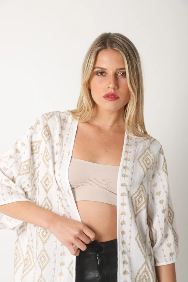 Kimono MUNAY Lino bordado GUK70165