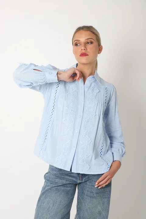 Camisa SYDNEY Lino Con Guipiur GU4109