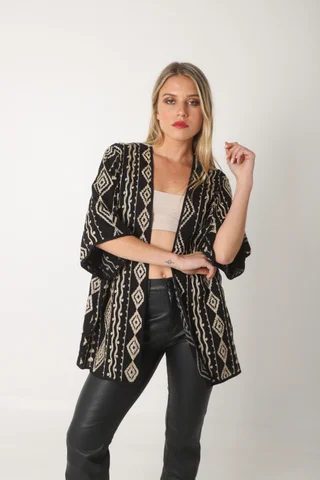 Kimono MUNAY Lino bordado GUK70165 - Vista 5