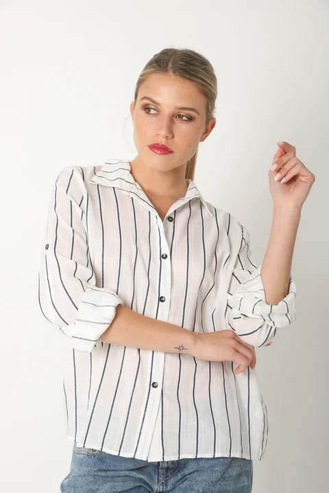 Camisa SINATRA Lino Rayado GU5201