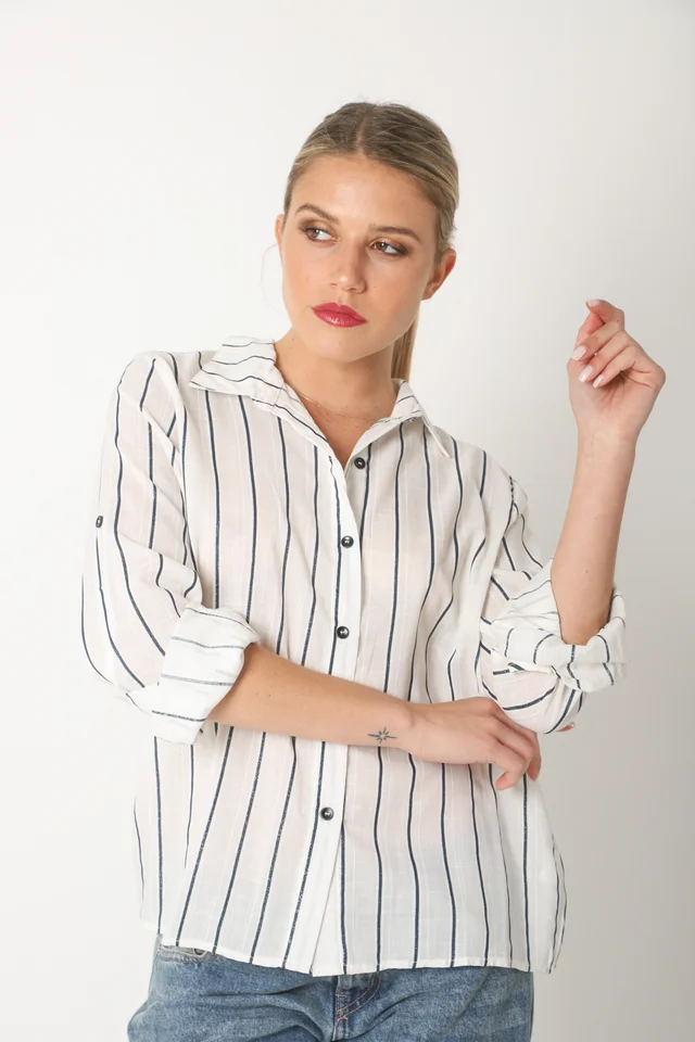 Camisa SINATRA Lino Rayado GU5201