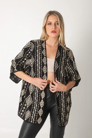 Kimono MUNAY Lino bordado GUK70165 - Vista 1