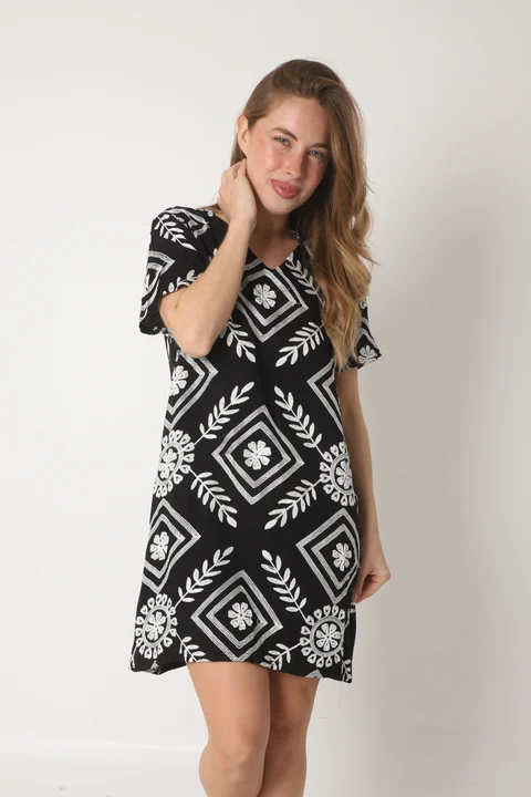 Vestido Canarias Lino Escote V GUCH3006