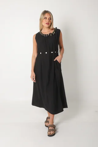 Vestido CARIBEAN Bambula Crep Tiras con Yute GUK70178 - Vista 4