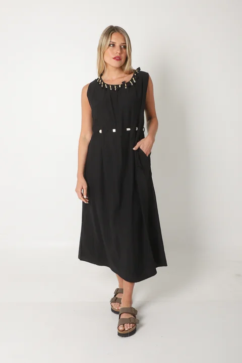 Vestido CARIBEAN Bambula Crep Tiras con Yute GUK70178