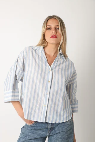 Camisa CRAYON Rayada c/ Manga 3/4 GUK70187 - Vista 4