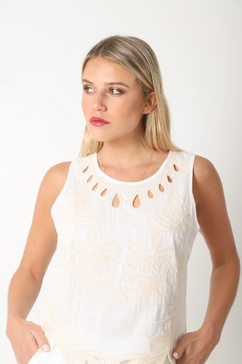 Conjunto VALKIRIA Lino c/ Bordado GUK70110