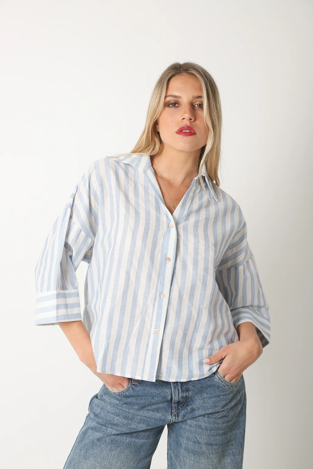 Camisa CRAYON Rayada c/ Manga 3/4 GUK70187