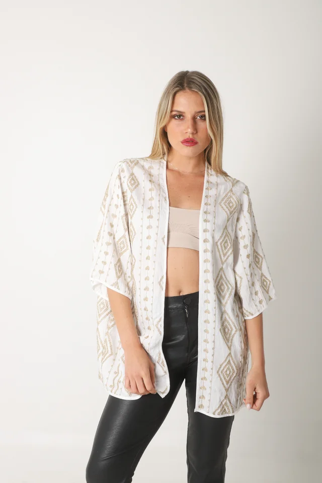 Kimono MUNAY Lino bordado GUK70165