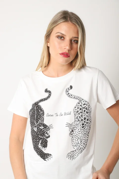 Remera BORN TO BE WILD c/ Piedras GU5190