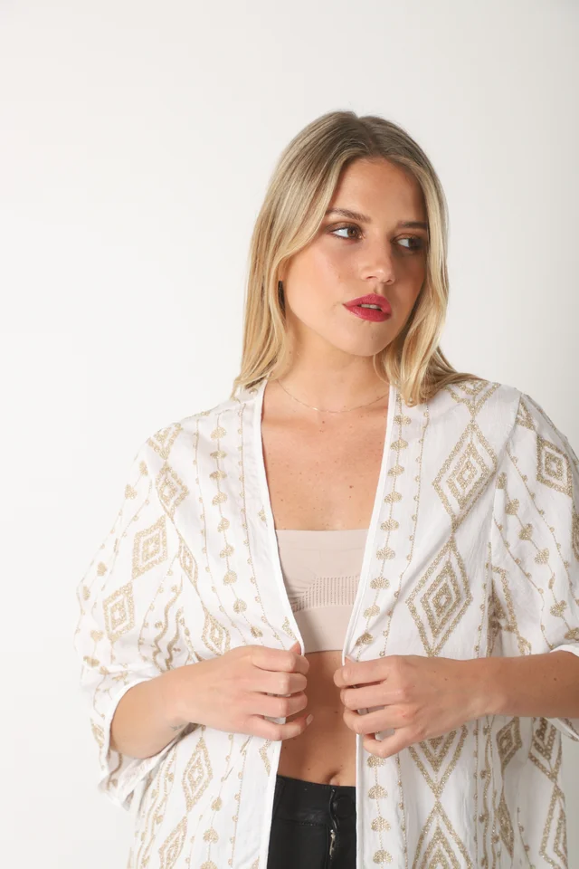 Kimono MUNAY Lino bordado GUK70165