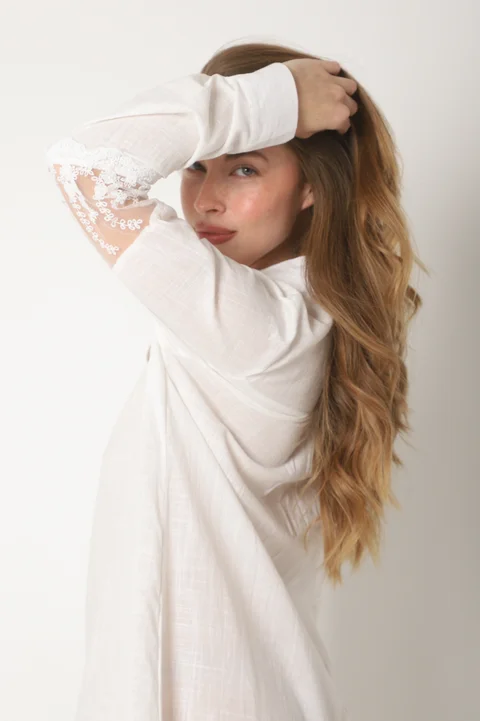 Vestido Lino Canberra con Tull Classic GUK4004