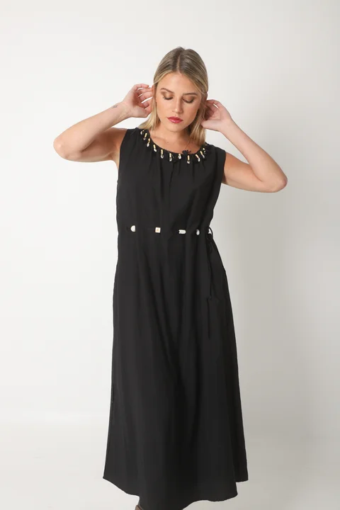 Vestido CARIBEAN Bambula Crep Tiras con Yute GUK70178