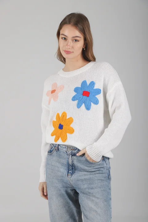 Sweater Flower Bordado GUL661
