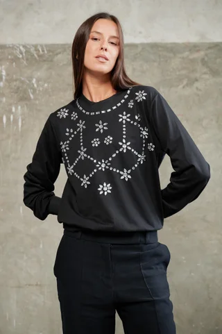 Buzo Boho Bordado con Piedras GUK4114 - Vista 6