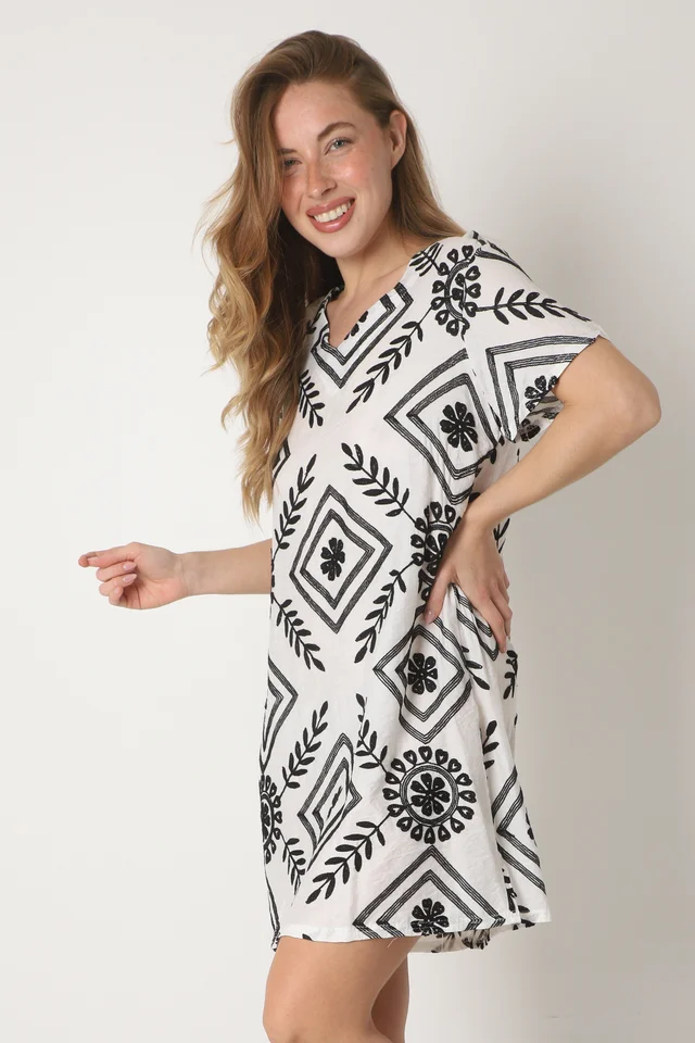 Vestido Canarias Lino Escote V GUCH3006