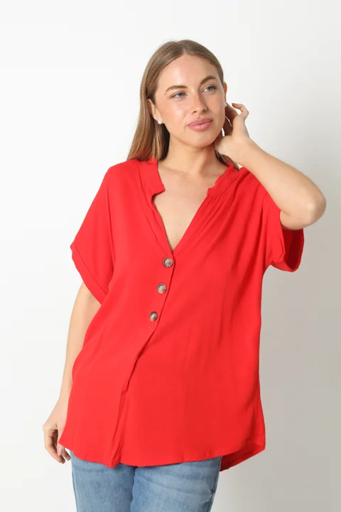 Blusa MIKONOS Simil Lino c/ Botones