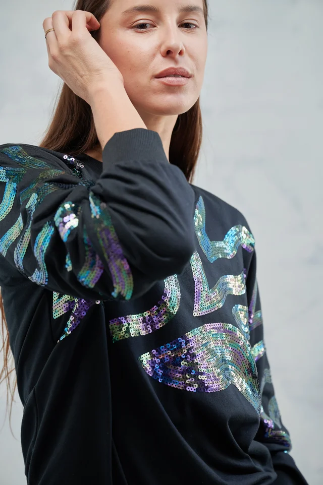 Buzo Crop Lentejuelas GUK70016