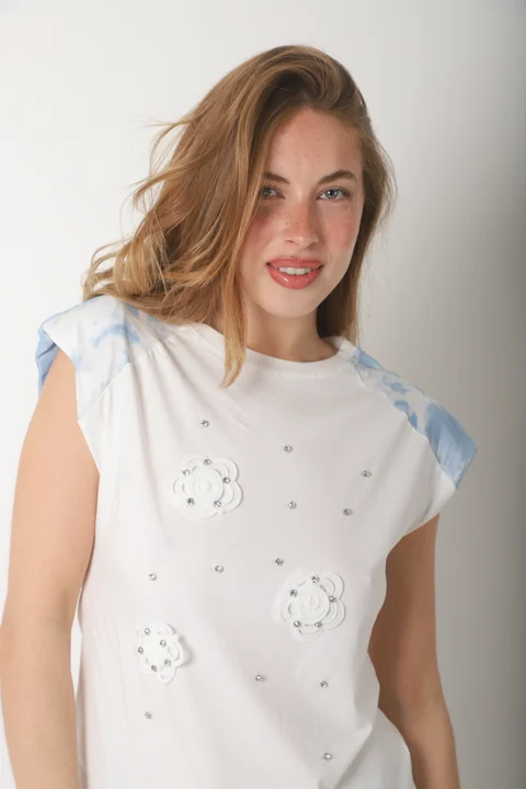 Musculosa BARI C/Hombreras y Piedras GUC43-2