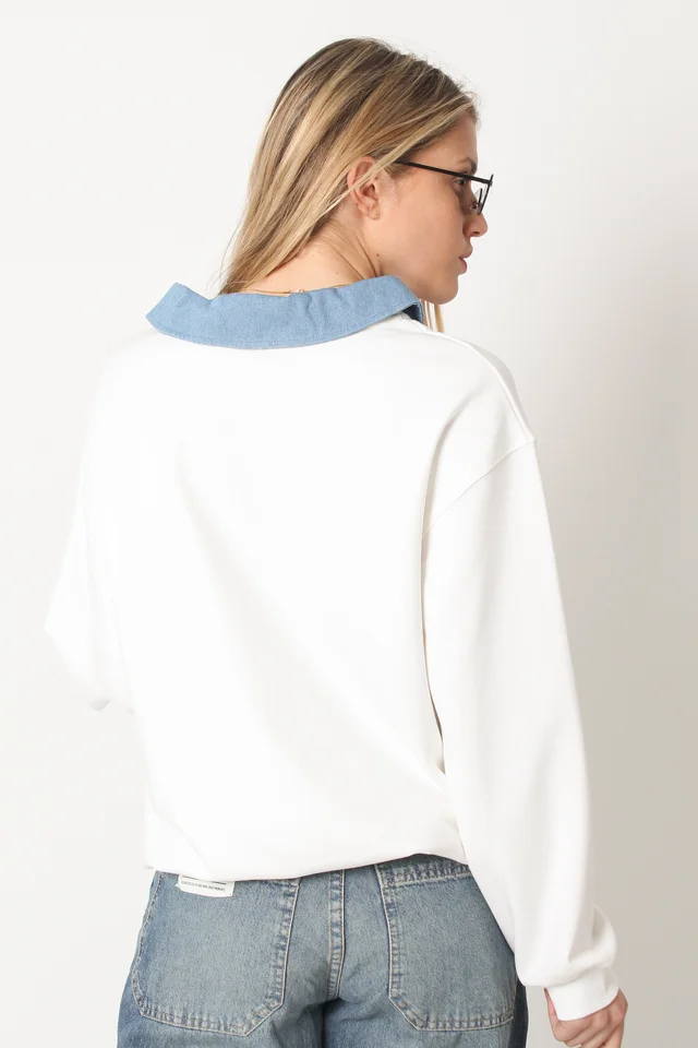 Buzo Media Estacion de Algodon cuello Jean JUST GU3C00