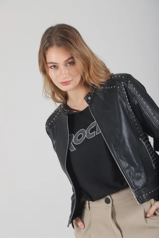 Campera Atenas Ecocuero con Tachas GU78305 - Vista 3