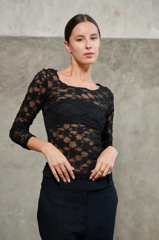 Remera Talia Encaje Elastizada GU5115 - Vista 1