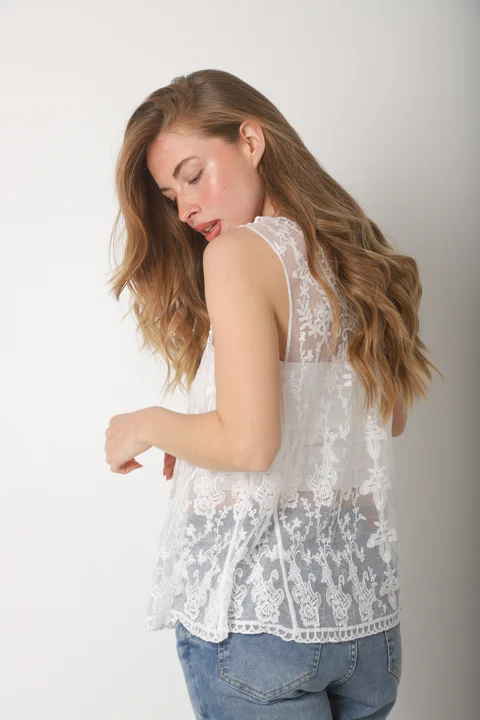 Musculosa Zingara Tull Bordado Colours GICH5087