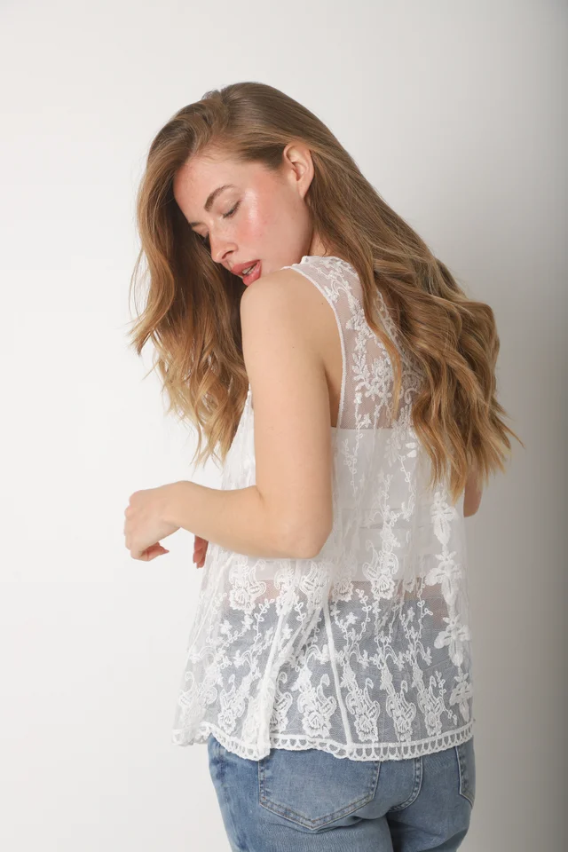 Musculosa Zingara Tull Bordado Colours GICH5087