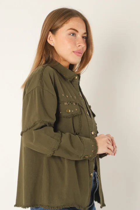 Camisa Dalhi Gabardina con Tachas GUK4099