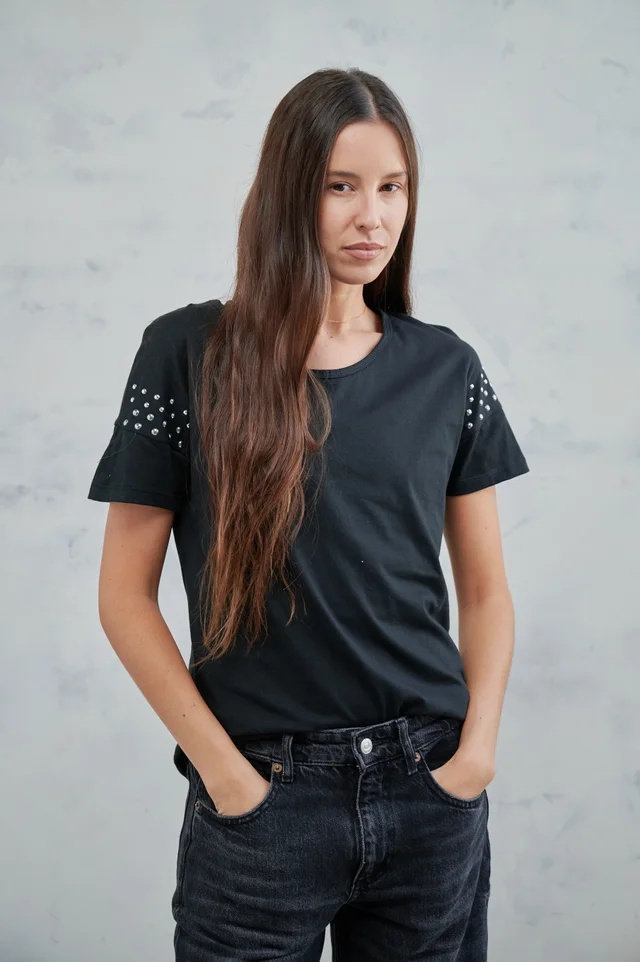 Remera Sandy Algodon con Tachas