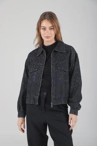 Campera Jean Vakz con Cierre y Strass  GU70014 - Vista 2