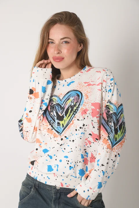 Buzo Paint Corazon Multicolor GU70080