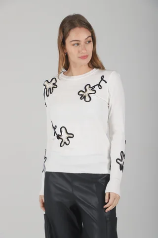 Sweater FENNY Bremer Bordado c/ Lentejuelas GUL682 - Vista 3