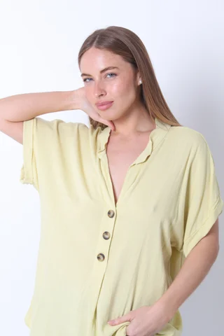 Blusa MIKONOS Simil Lino c/ Botones - Vista 3