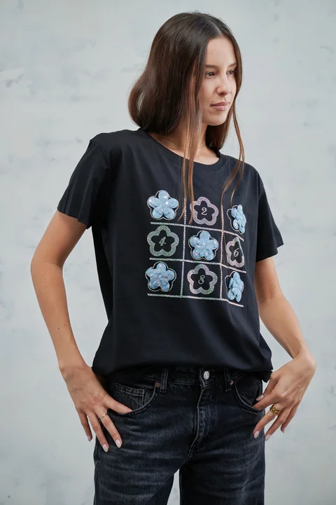 Remera Oversize Tateti con Brillos GU87351