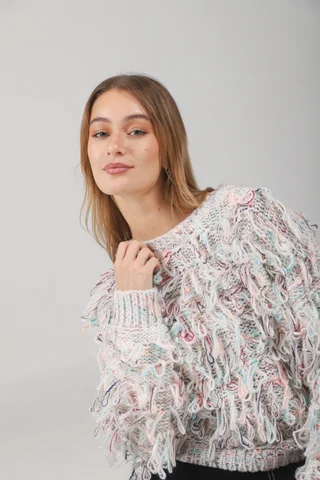 Sweater MALIBU Tejido Grueso c/ Flecos GUL74222 - Vista 1