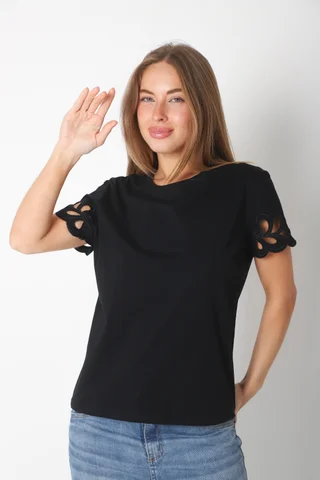 Remera GANNHA C/ Bordado en Mangas GU23520 - Vista 3