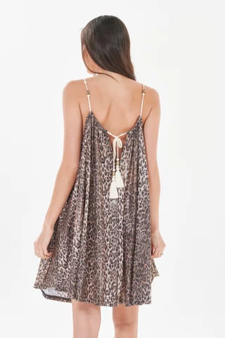 Vestido Puket Print con Perlas GU1400 - Vista 6