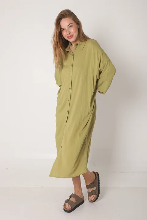 Vestido Camisero RAYSAR LINO C/ Bolsillos