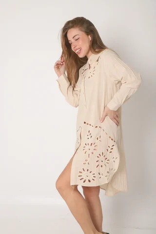 Camisa OSIRIS Larga Lino Hojita Caladas GU70093 - Vista 2