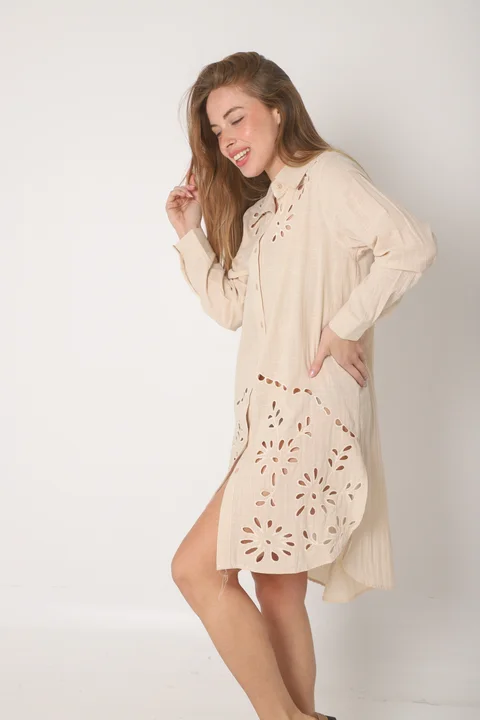 Camisa OSIRIS Larga Lino Hojita Caladas GU70093