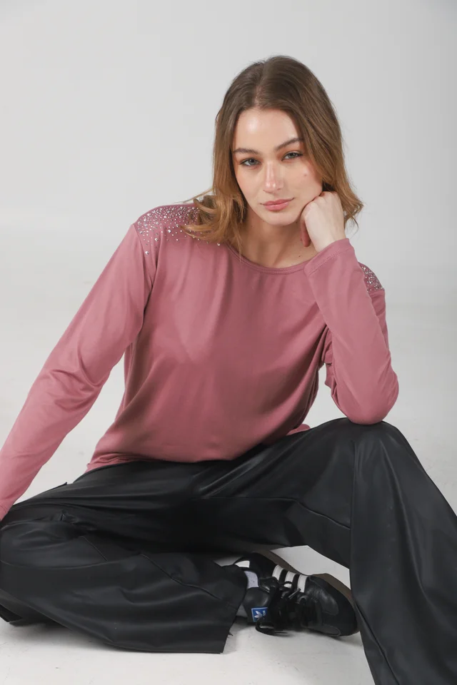 Remera Moon Modal Soft Strass