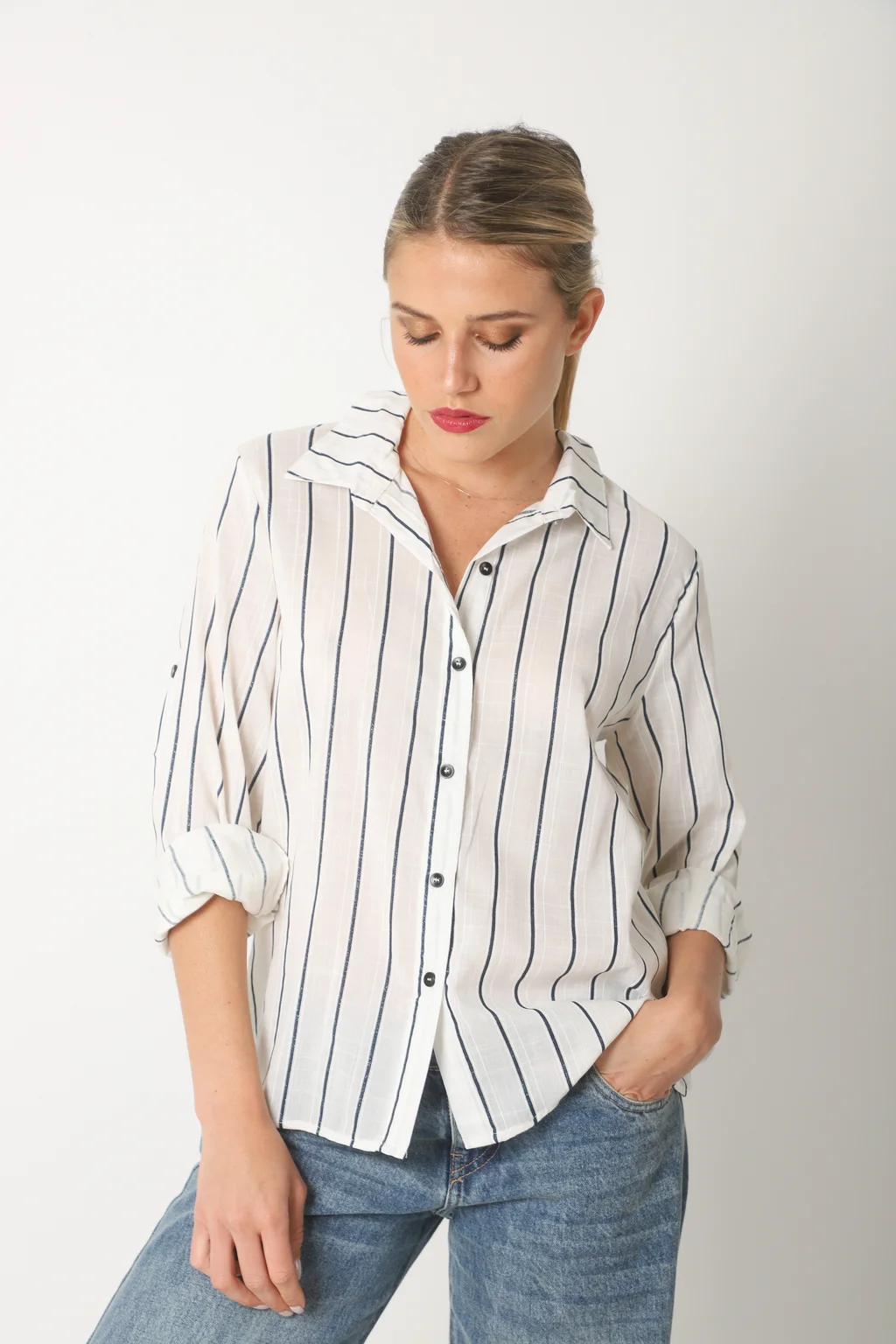 Camisa SINATRA Lino Rayado GU5201